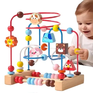 Montessori Baby Toys Wooden Roller Coaster Bead Maze Abacus Math Toys Toddler Early Educational Toys for Kids Children 1-3 Years - AliExpress