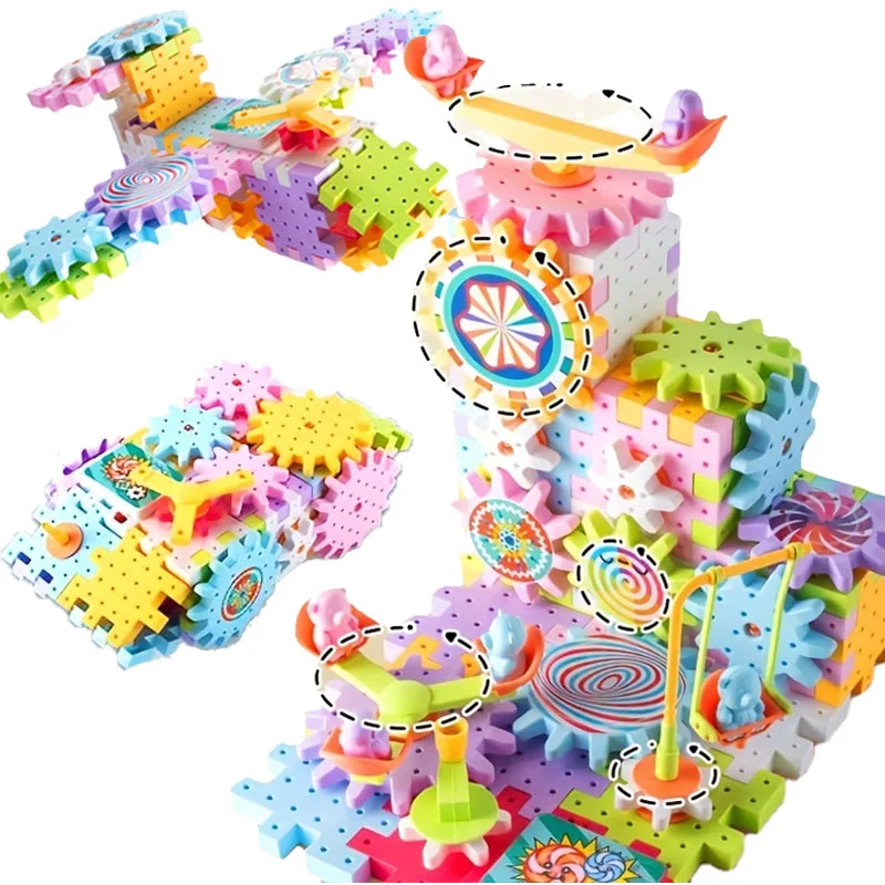 أطفال والعتاد الكهربائية بناء مجموعات الالعاب بمحركات الغزل التروس مجموعة والعتاد السكك الحديدية سيارة كبيرة اللبنات الجذعية مجموعات ألعاب البناء - AliExpress 26