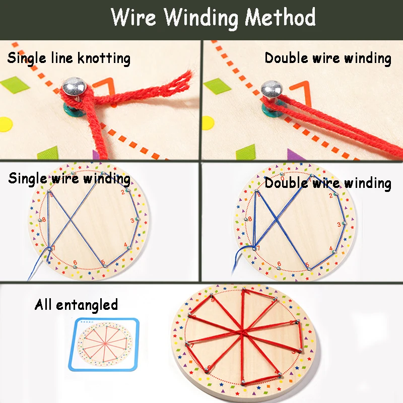 ألعاب مونتيسوري للأطفال ، جلد ، خيوط ، ألعاب مونتيسوري ، مهارات حركية دقيقة ، شكل هندسي ، ألعاب الطاولة المطابقة ، التفكير ، التعليم - AliExpress - Image 4