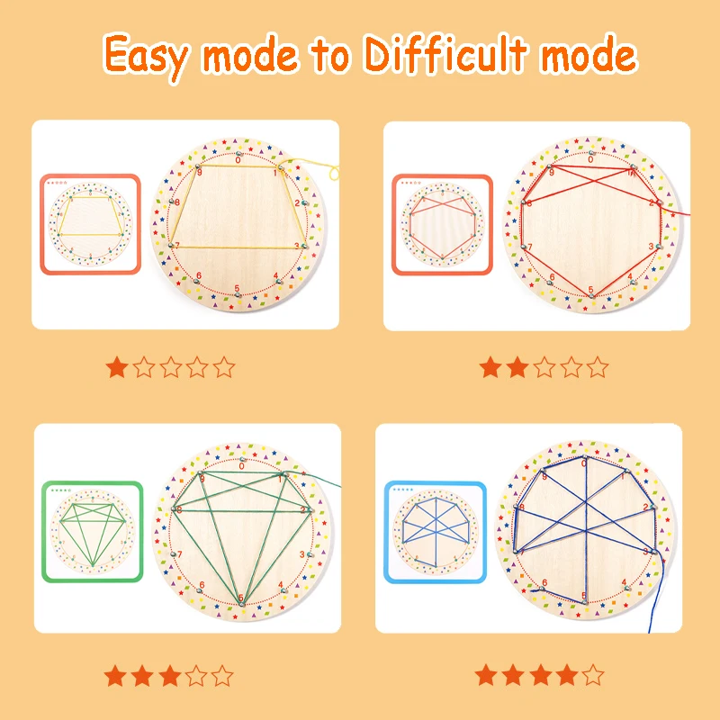 ألعاب مونتيسوري للأطفال ، جلد ، خيوط ، ألعاب مونتيسوري ، مهارات حركية دقيقة ، شكل هندسي ، ألعاب الطاولة المطابقة ، التفكير ، التعليم - AliExpress - Image 3